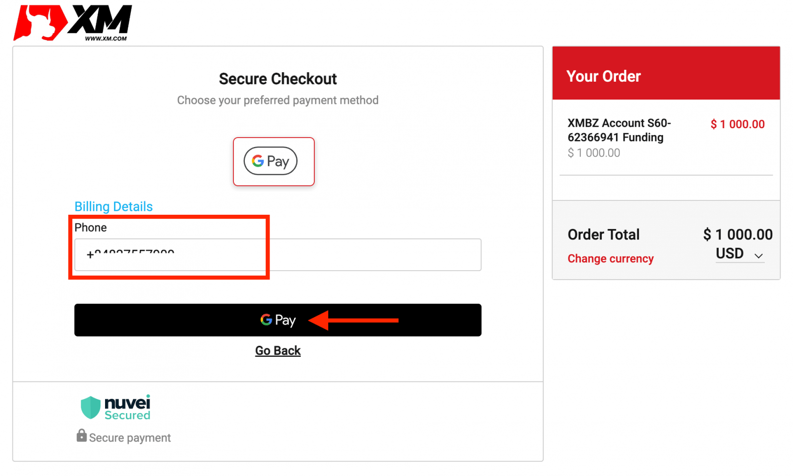 Pénzt helyez el az XM -en a Google Pay segítségével Pénzt helyez el az XM -en a Google Pay segítségével