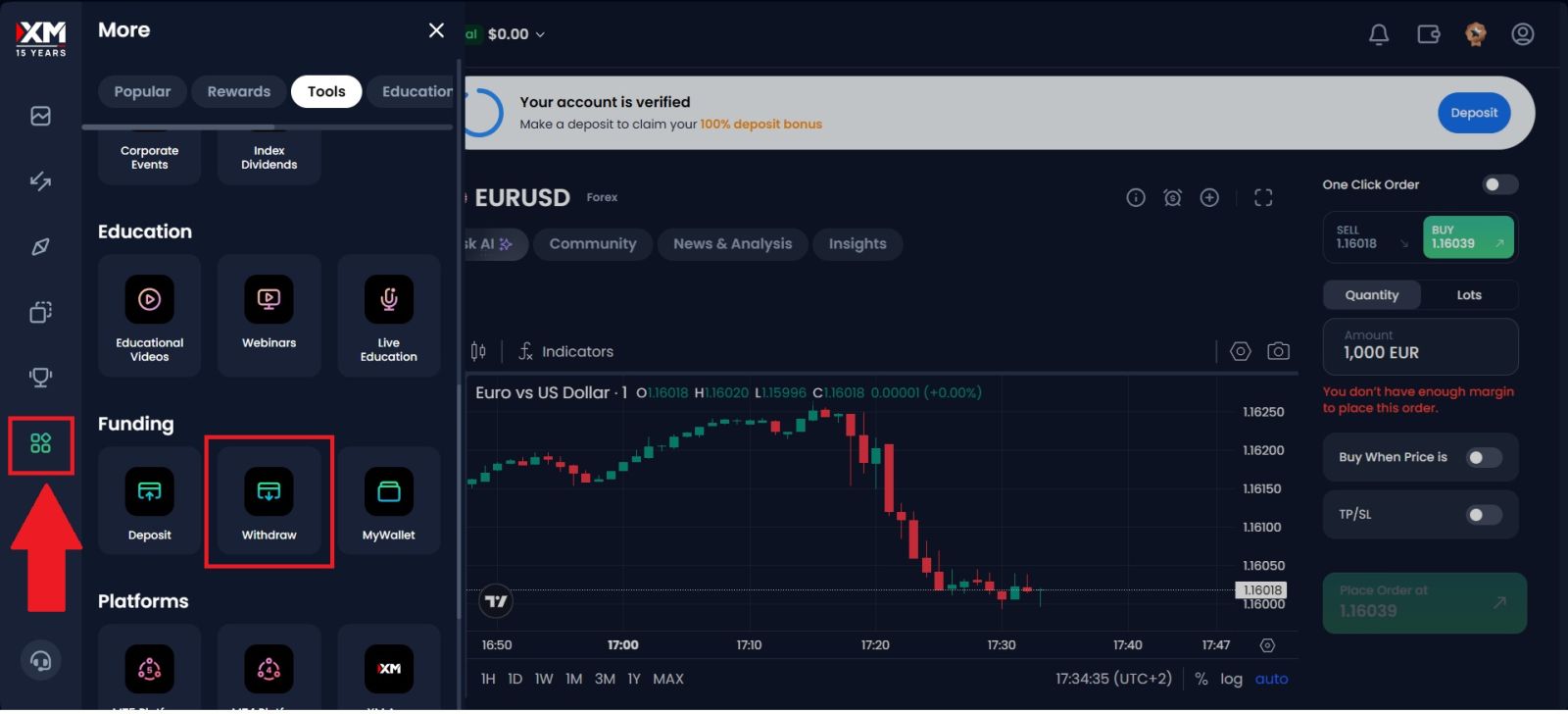 Conas Airgead a Aistarraingt ó XM in 2026: Modhanna Aistarraingthe, Táillí & Am Próiseála